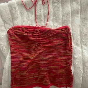 #Retro #DKNY multi-color halter top. Very much #Y2K